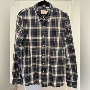 Brooks Brothers Navy and Red Plaid Button-Down Shirt
